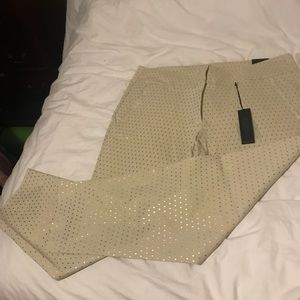 NWT gold and cream Lena pants Lane Bryant